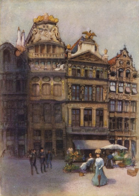 Staré domy na náměstí Grande Place, Brusel od after Amedee Forestier