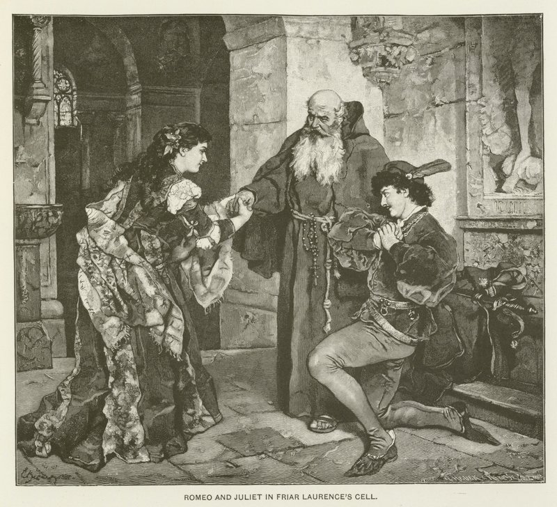Romeo a Julie v cele mnicha Laurence od after Carl Ludwig Friedrich Becker