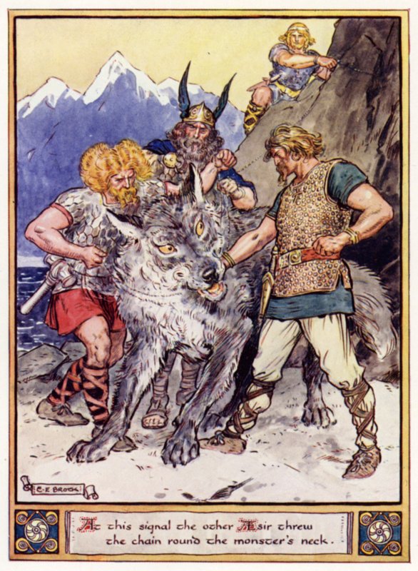 Na tento signál hodil druhý Aesir řetěz kolem krku monster od after Charles Edmund Brock