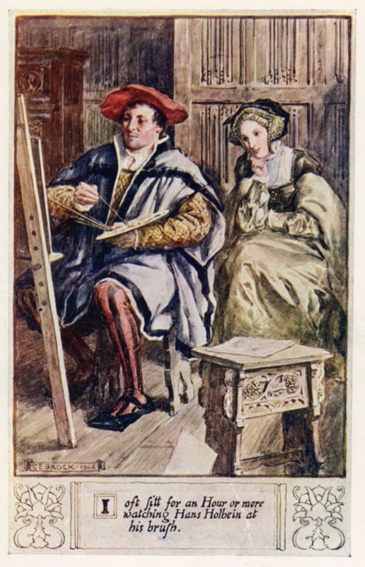 Často sedím hodinu nebo déle a sleduji Hanse Holbeina u jeho kartáče od after Charles Edmund Brock