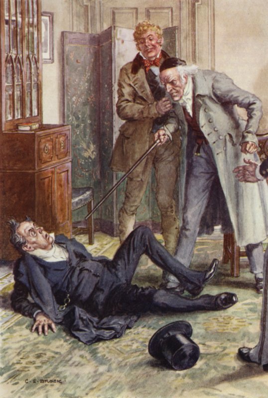 Ilustrace pro Martina Chuzzlewita od after Charles Edmund Brock