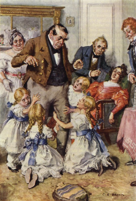 Ilustrace pro Nicholase Nicklebyho od after Charles Edmund Brock