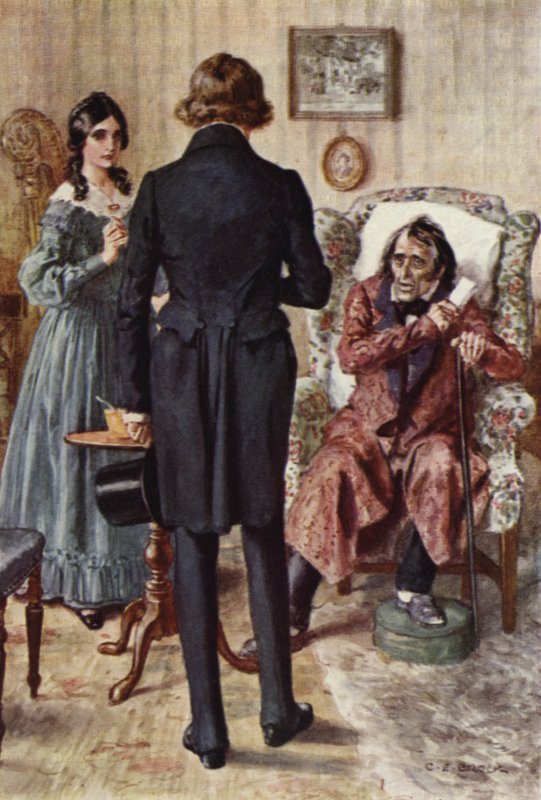 Ilustrace pro Nicholase Nicklebyho od after Charles Edmund Brock