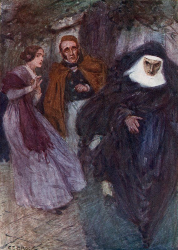 Lucy Snowe a Paul Emanuel ve školní zahradě od after Charles Edmund Brock