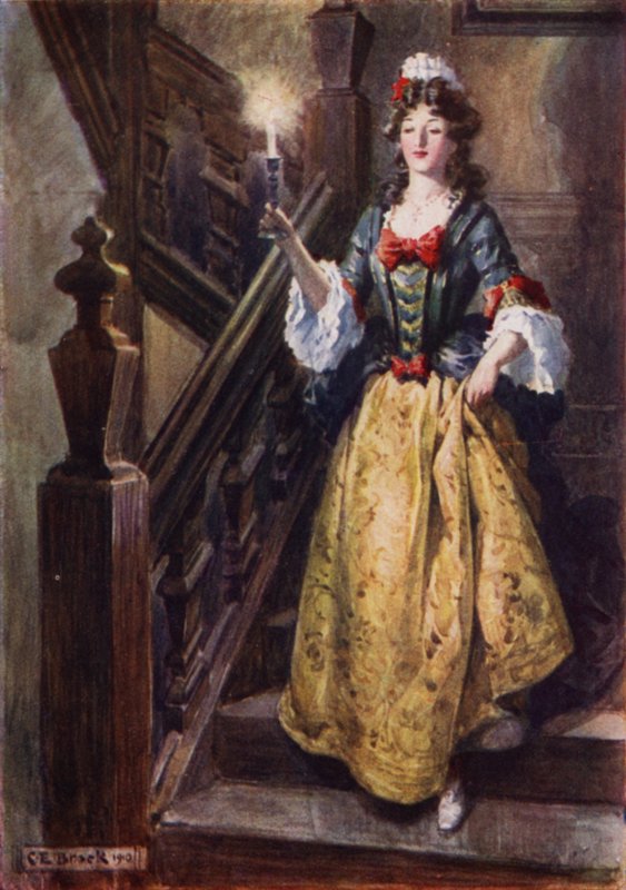 Paní Beatrix zakopla ze schodů ve Walcote House, aby pozdravila Esmonda od after Charles Edmund Brock
