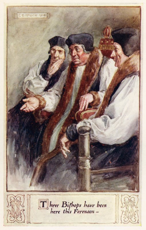 Dnes dopoledne tu byli tři biskupové od after Charles Edmund Brock