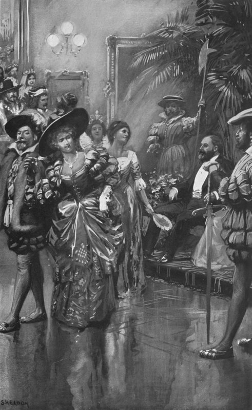 Maškarní ples Královského institutu malířů ve vodních barvách, 19. května 1885 od after Charles Mills Sheldon