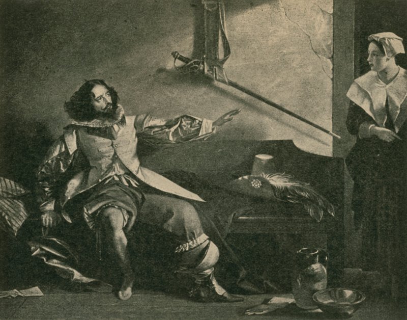 Charles Dickens jako kapitán Bobadil v Every Man In His Humor od after Charles Robert Leslie
