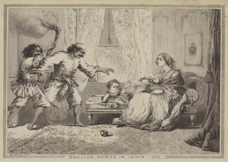 Anglické domy v Indii, 1857 od after Edward Hull