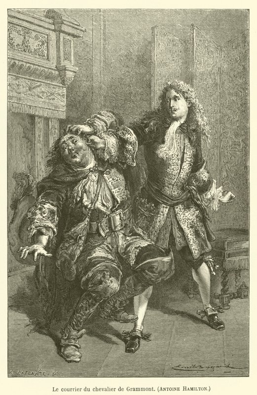 Kurýr z Chevalier de Grammont, Antoine Hamilton od after Emile Antoine Bayard