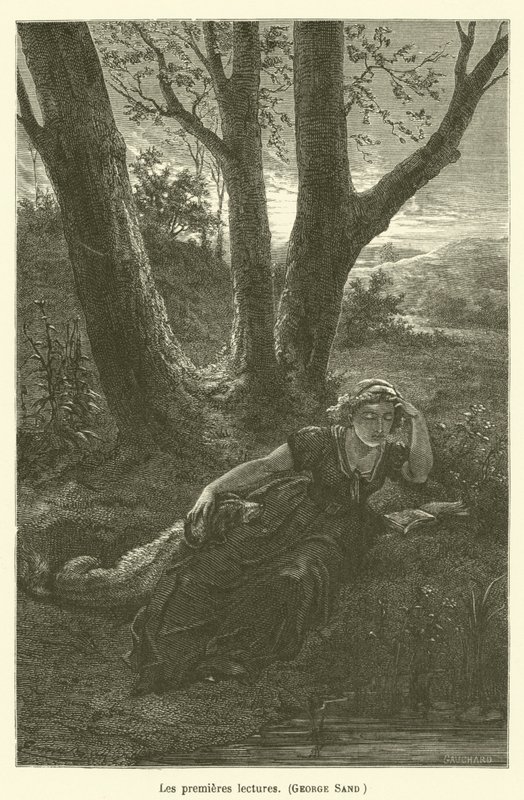 První čtení, George Sandová od after Emile Antoine Bayard