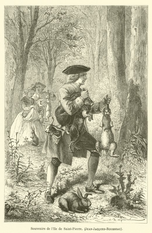 Suvenýry z ostrova Saint-Pierre, Jean-Jacques-Rousseau od after Emile Antoine Bayard