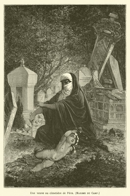 Vdova na hřbitově v Pera, Maxime du Camp od after Emile Antoine Bayard