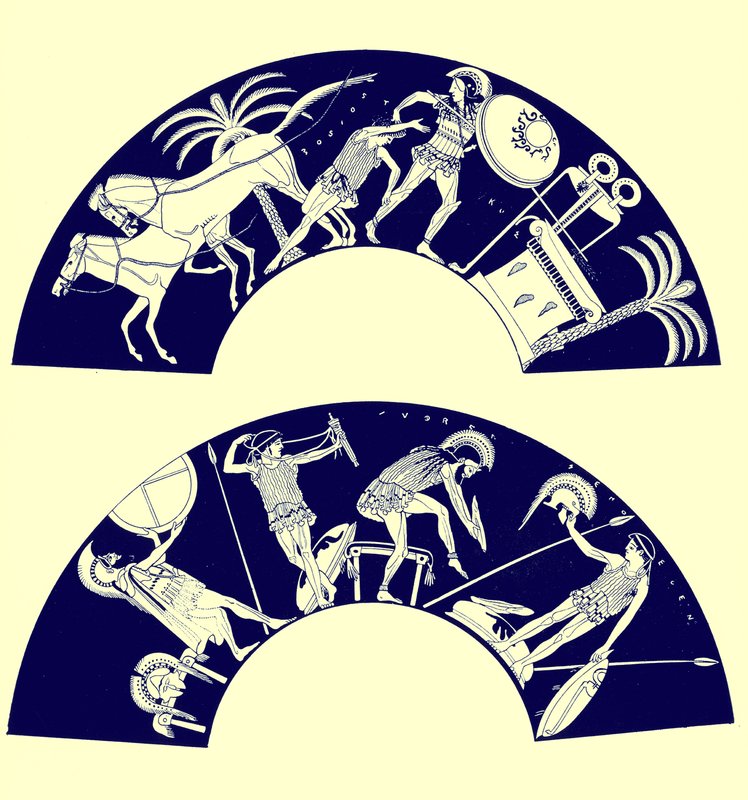 The Death of Troilos, ilustrace z Greek Vase Paintings od J. E. Harrisona a D. S. MacColl, publikovaná v roce 1894 (digitálně vylepšený obrázek) od after English School