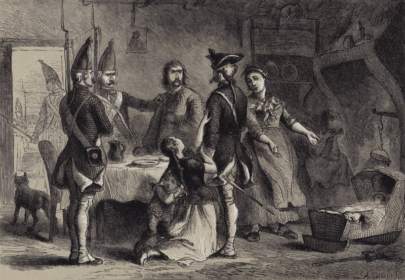 Odvod německých vojáků za službu v Americe od after Felix Octavius Carr Darley