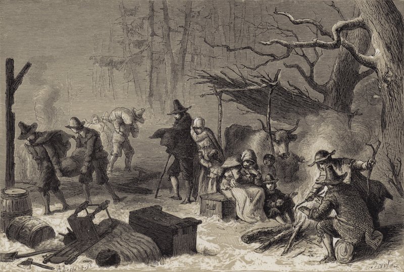 Angličtí osadníci v Americe od after Felix Octavius Carr Darley