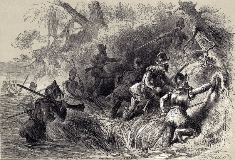 Francouzi postupují k útoku na španělskou pevnost na St Johns od after Felix Octavius Carr Darley