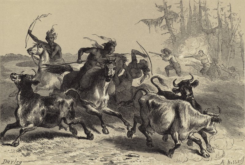 Indiáni drancující plantáže Jižní Karolíny od after Felix Octavius Carr Darley