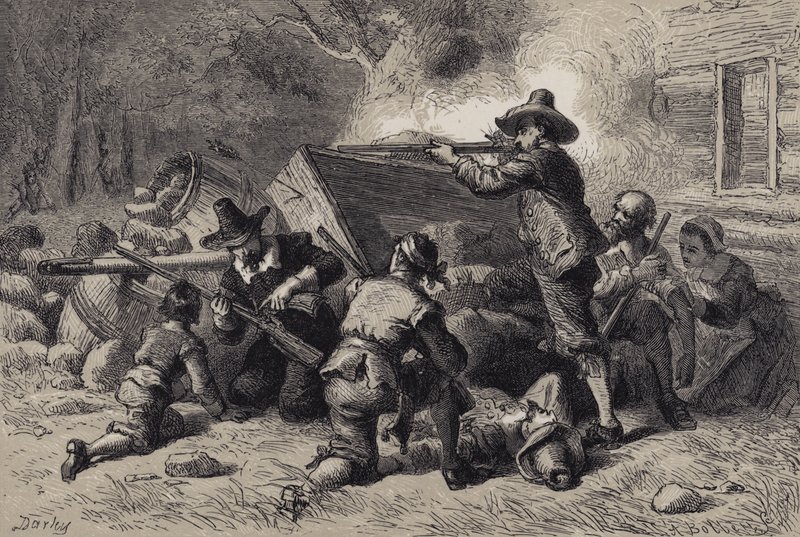 Virginians bránící se proti Indům od after Felix Octavius Carr Darley