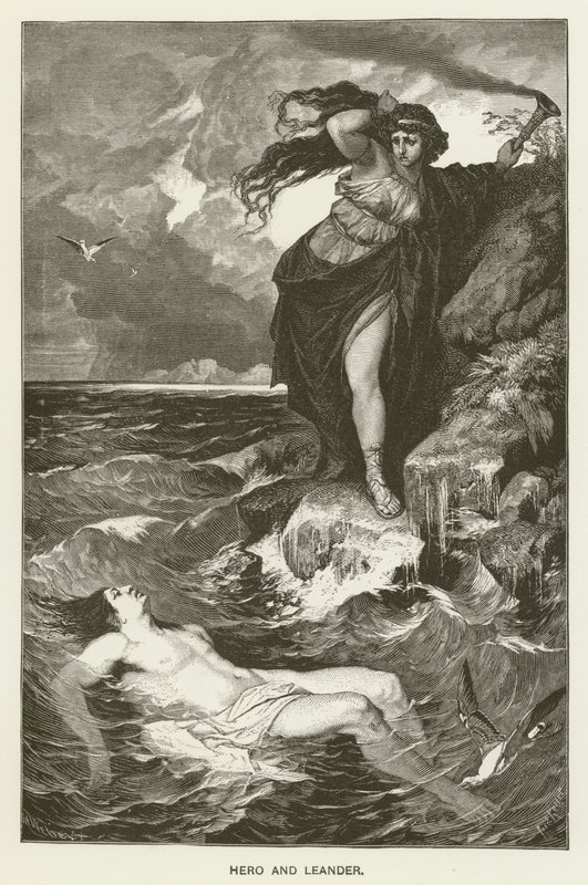 Hrdina a Leander od after Ferdinand Keller