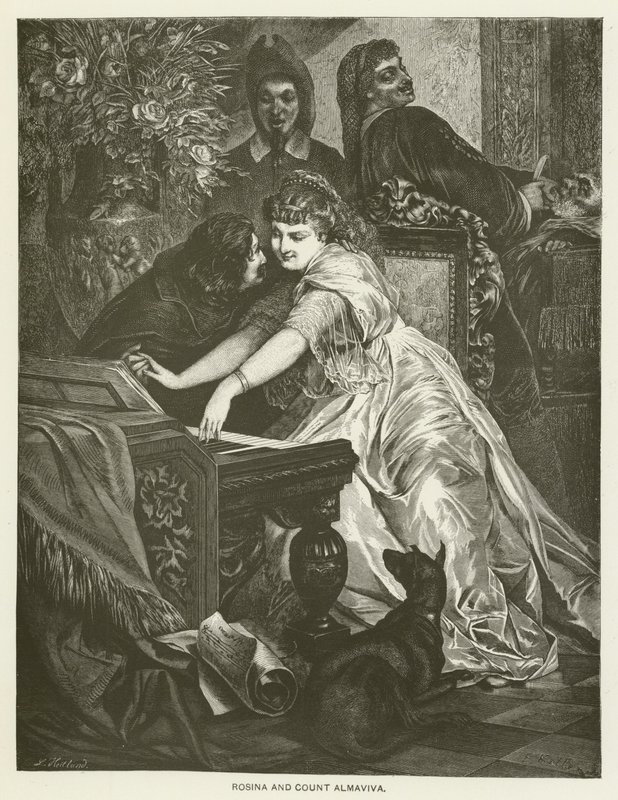 Rosina a hrabě Almaviva od after Ferdinand Keller