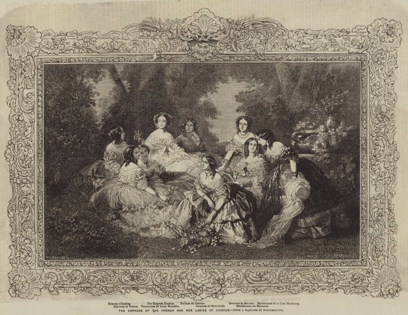 Francouzská císařovna a její čestné dámy od after Franz Xaver Winterhalter