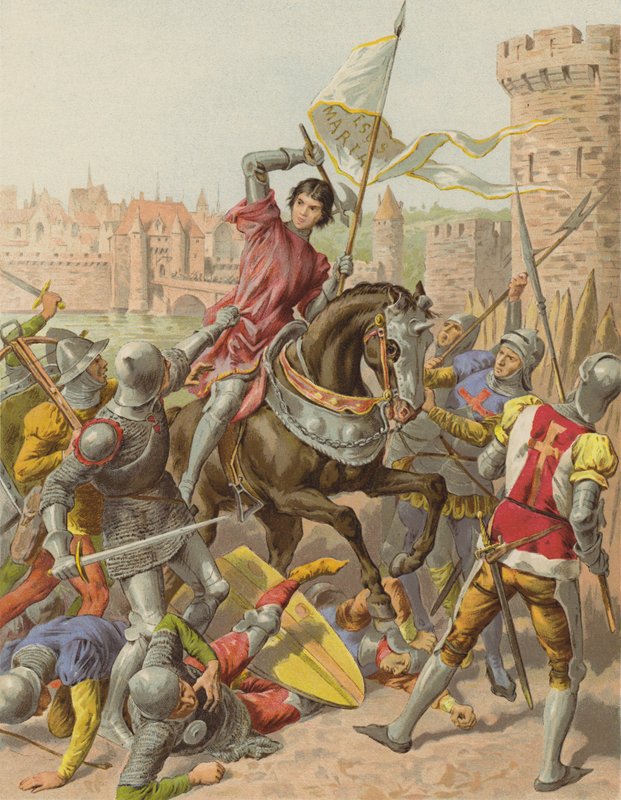 Jeanne DArc uvězněna v Compiegne (chromolitho) od after Frederic Theodore Lix