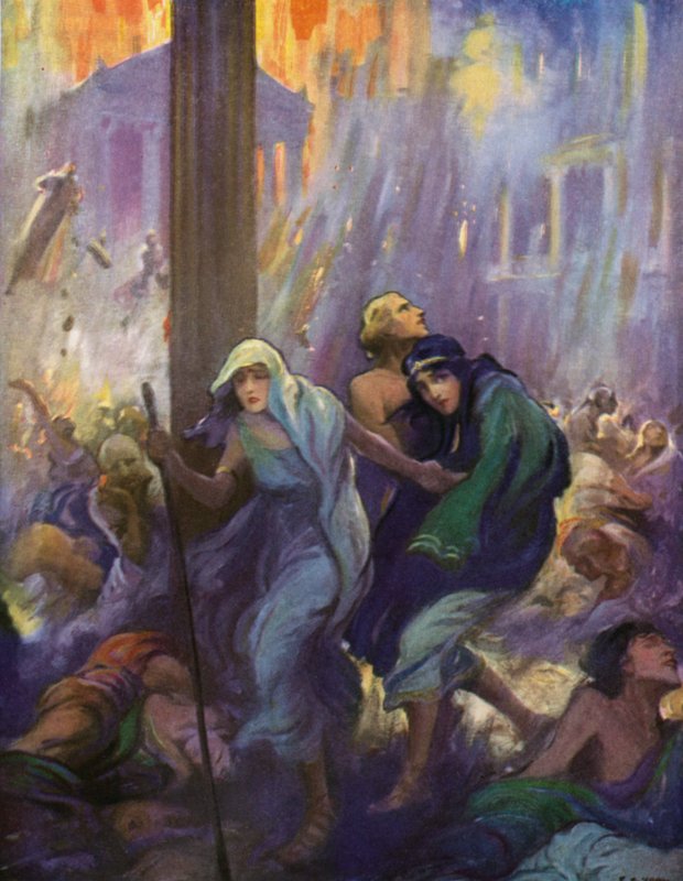 Glaukos napůl vedl, napůl nesl Ione a následoval svého průvodce. od after Frederick Coffay Yohn