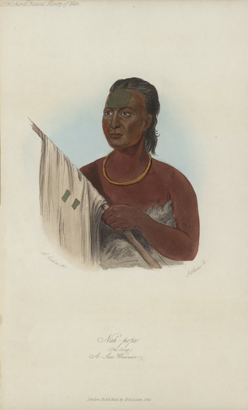 Nah-pope, Polévka, Sac Warrior (akvatinta) od after George Catlin