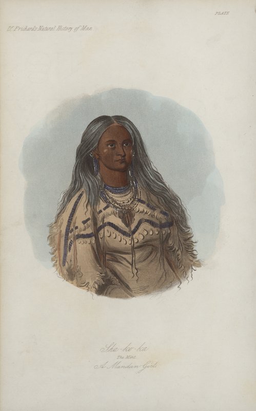 Sha-ko-ka, The Mint, A Mandan Girl (akvatinta) od after George Catlin