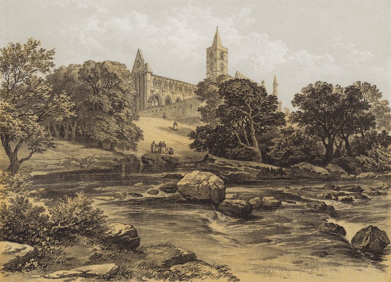 Katedrála Dunblane, Perthshire (chromolitho) od after George Cattermole