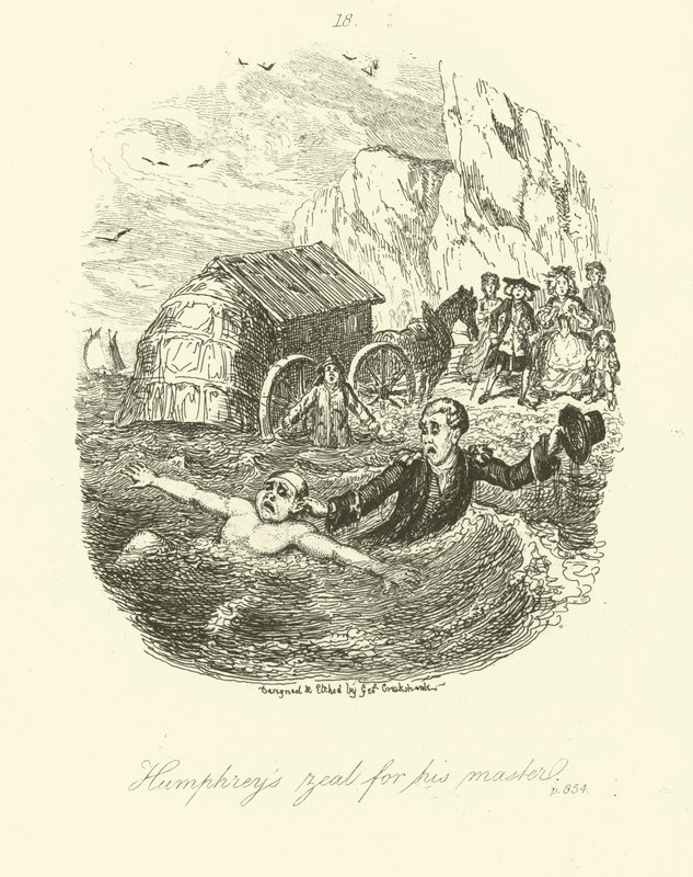 Ilustrace pro Humphry Clinker od Tobiase Smolletta od after George Cruikshank