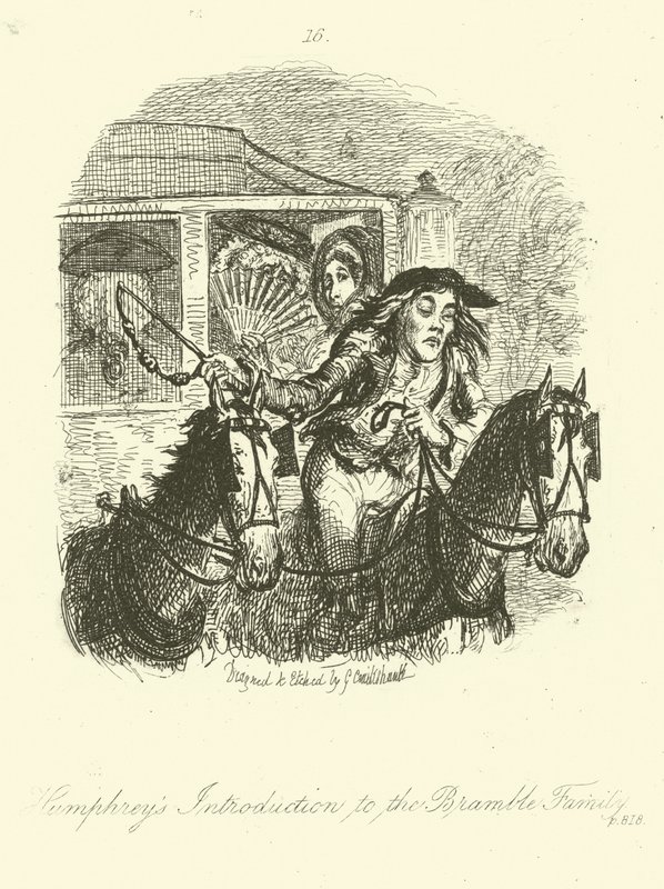 Ilustrace pro Humphry Clinker od Tobiase Smolletta od after George Cruikshank