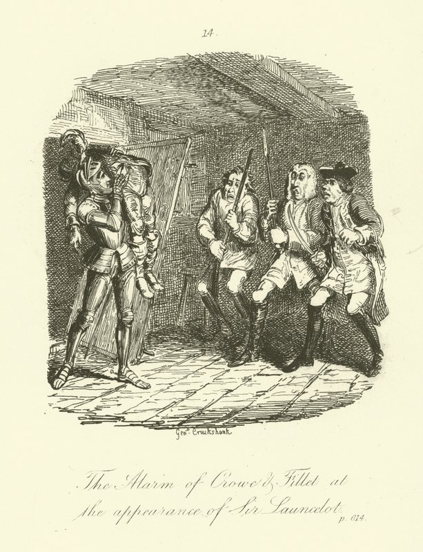 Ilustrace pro Launcelot Greaves od Tobiase Smolletta od after George Cruikshank