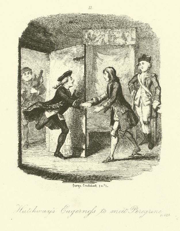 Ilustrace pro Peregrine Pickle od Tobiase Smolletta od after George Cruikshank