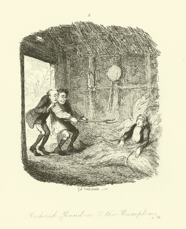 Ilustrace pro Roderick Random od Tobiase Smolletta od after George Cruikshank