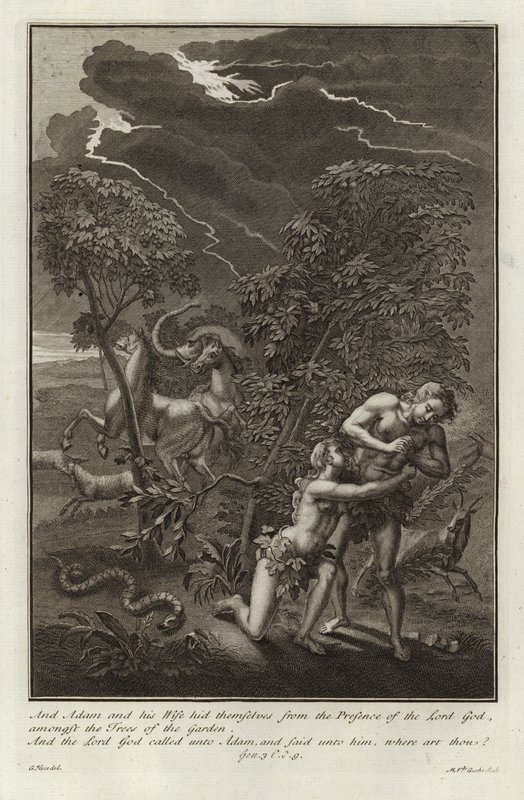 Adam a Eva, Pád od after Gerard Hoet