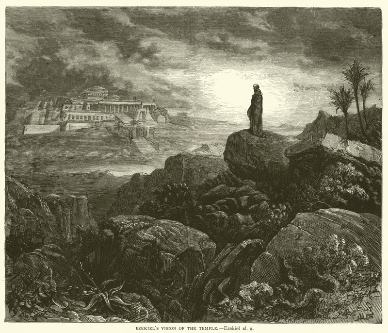Ezechiel Vize chrámu, Ezekiel, xl, 2 od Gustave after Dore