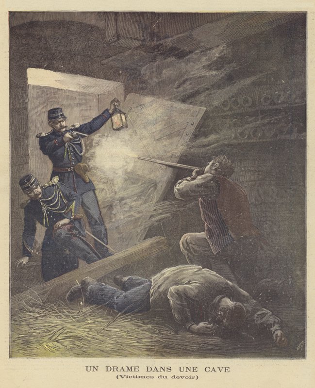 Přestřelka ve sklepě od after Henri Meyer