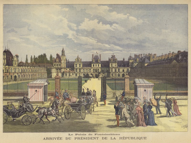 Příjezd prezidenta Francie do Palais de Fontainebleau od after Henri Meyer