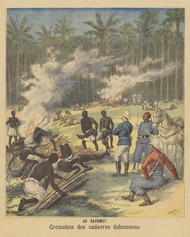 Kremace těl mrtvých Dahomejců, Dahomey od after Henri Meyer