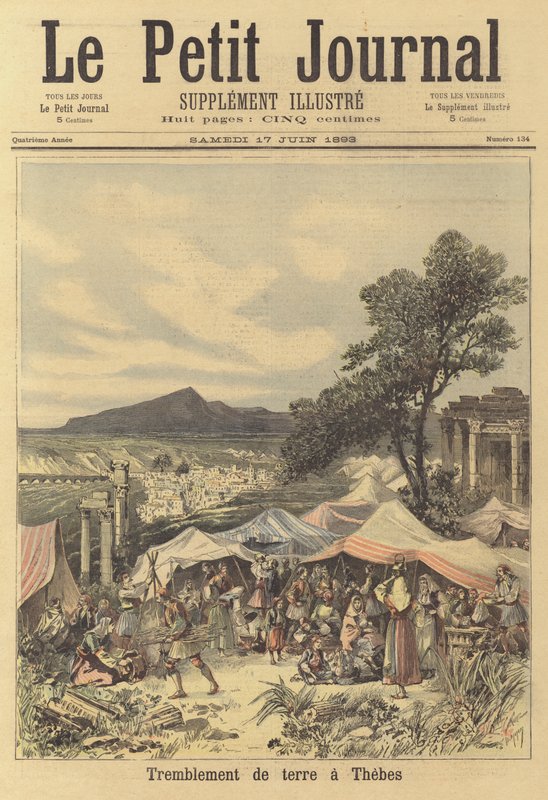 Zemětřesení v Thébách, Řecko od after Henri Meyer