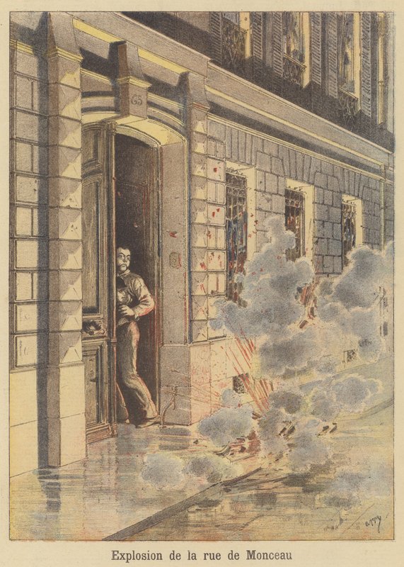 Výbuch na Rue de Monceau od after Henri Meyer