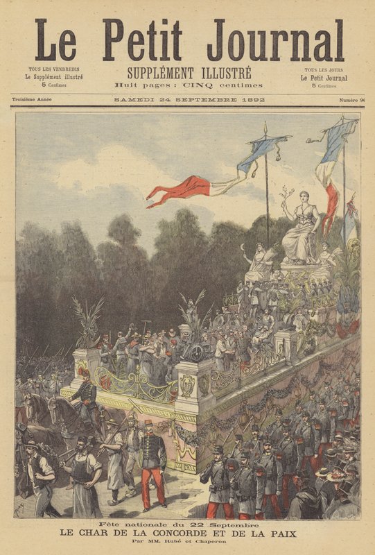 Float of Concord and Peace na národním festivalu připomínajícím sté výročí narození Francouzské republiky od after Henri Meyer