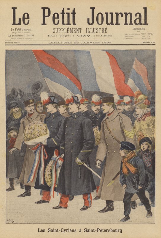 Francouzští armádní kadeti z vojenské akademie Saint-Cyr na návštěvě Petrohradu od after Henri Meyer