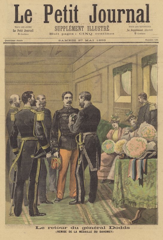 Generál Dodds při svém návratu do Francie obdržel Dahomeyovu medaili od after Henri Meyer
