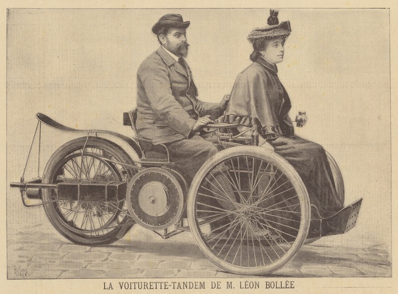 Leon Bollee tandem voiturette od after Henri Meyer