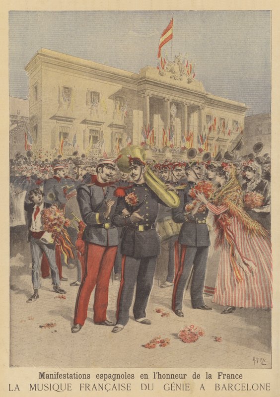 Populární demonstrace přátelství vůči Francii ve Španělsku od after Henri Meyer