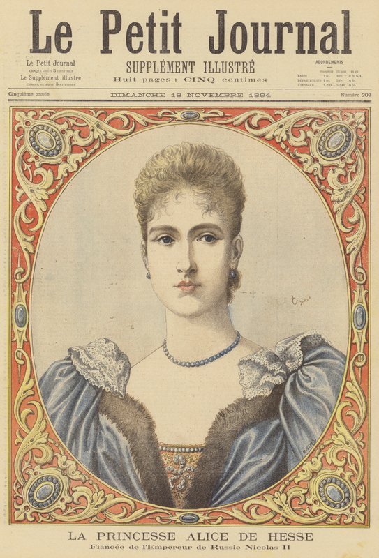 Princezna Alix Hesenská, snoubenka ruského cara Mikuláše II od after Henri Meyer