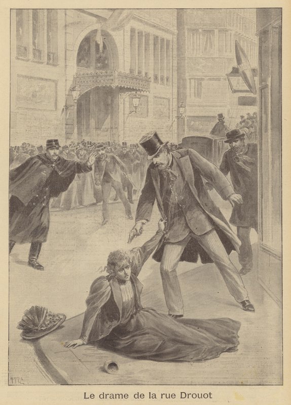 Střelba na Rue Drouot, Paříž od after Henri Meyer